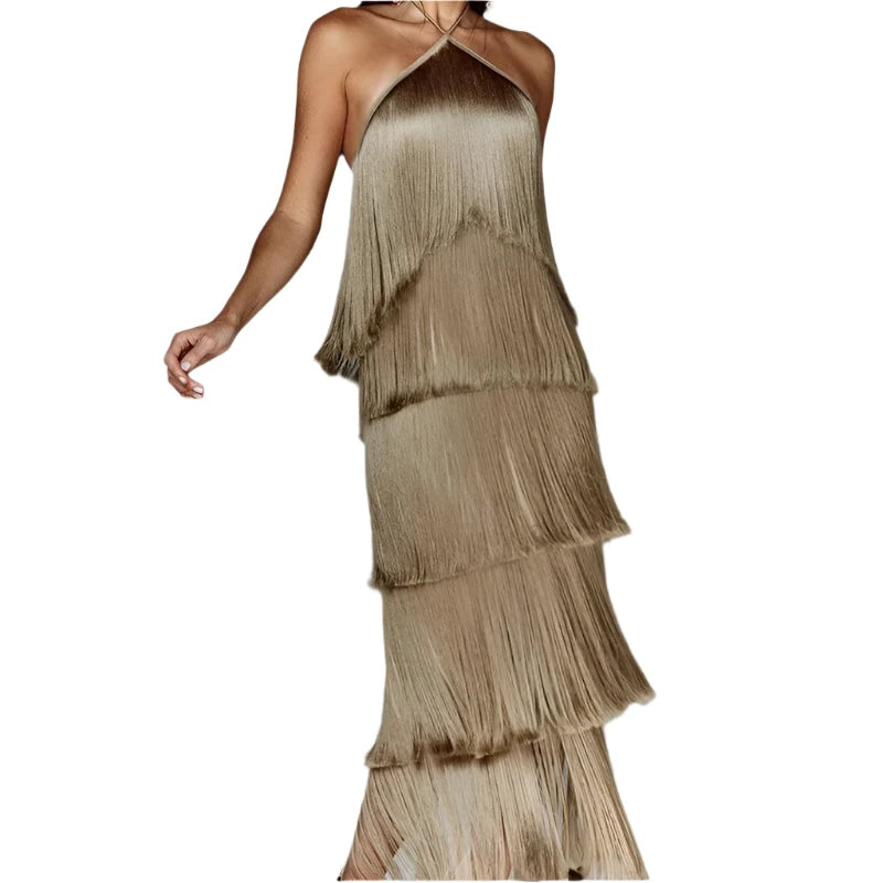 High Quality Fringe Sleeve Off Shoulder High Waist Bodycon Sexy Dress 02 White / M