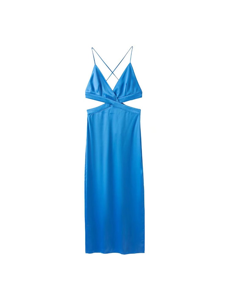 hollow side slit dress Print Stunning Maxi Dress Women Hipster Hollow Out Backless Side Split Bodycon Spaghetti Strap Female Attractive Vestido