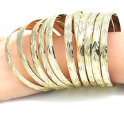 Gold Plated Dozen Bangle, Diamond Cutting Finish, Golden Finish