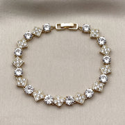 Oro Laminado Tennis Bracelet, Gold Filled Style with White Cubic Zirconia, Polished, Golden Finish
