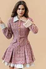 High quality patchwork long sleeve tweed dresses