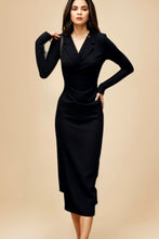 High Quality High Waist Slim Long Sleeve Solid Elegant Dress