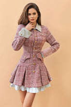 High quality patchwork long sleeve tweed dresses