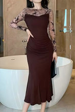 High Quality Bodycon Round Neck Elegant Mermaid Long Dress