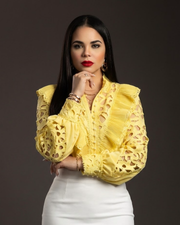 High Quality Pearl Long Sleeve Embroidered Blouse