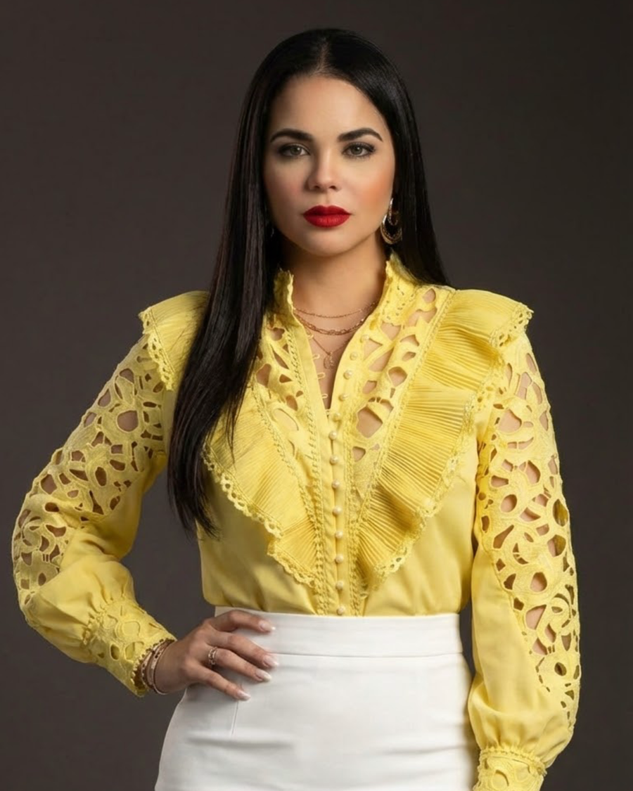 High Quality Pearl Long Sleeve Embroidered Blouse