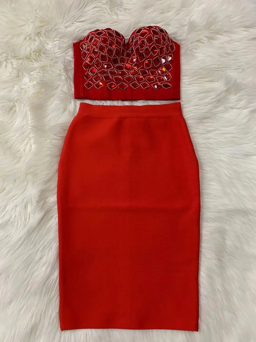 High quality various colors bodycon 2 piece sexy bandage dress ETERNA High quality various colors bodycon 2 piece sexy bandage dress ETERNA