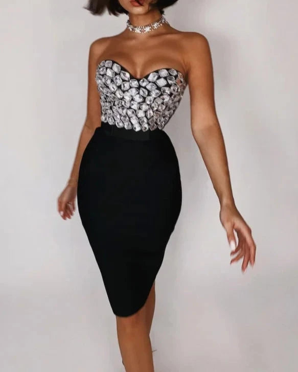 2 piece black bodycon dress Set For Life Black Ribbed Bodycon Two-Piece Midi Dress