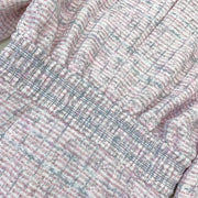 Autumn New Women High Quality Tweed Short Dress Jacket Slim Waist Pocket Elegant Vintage Pink Single Breasted Dress Female S-L