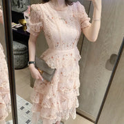 Vintage Layer Ruffles Lace Madi Dress Runway