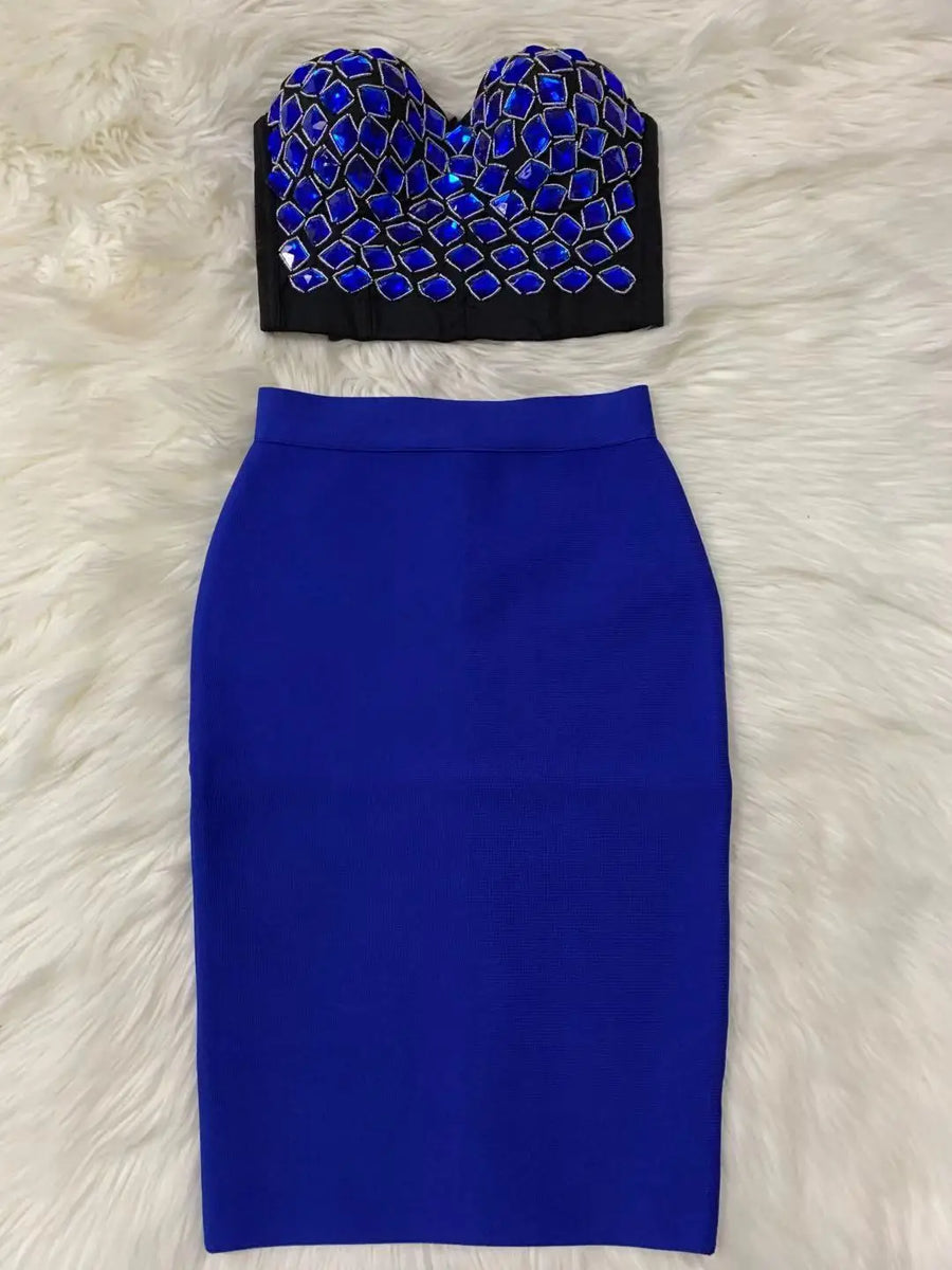 High quality various colors bodycon 2 piece sexy bandage dress ETERNA High quality various colors bodycon 2 piece sexy bandage dress ETERNA