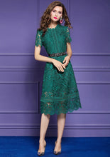 High Quality Short Sleeve Knee Length Lace Elegant Dress
