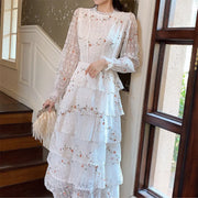 Vintage Layer Ruffles Lace Madi Dress Runway