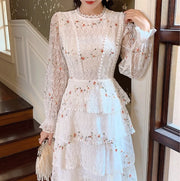 Vintage Layer Ruffles Lace Madi Dress Runway