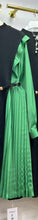 Elegant long sleeve dresses with quality pleated midi belt
