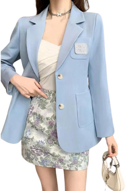 High-end and light luxury long-sleeved top+skirt two-piece set