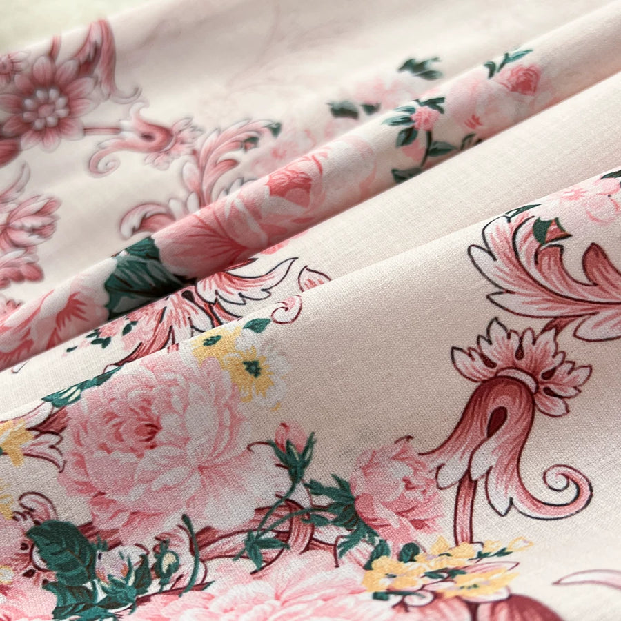 Elegant Lace Spliced Long Printed Dr Women's High Waist Lantern Sleeve Ball Gown Korean Sle Commute Fashion Spring Autumn Ladies