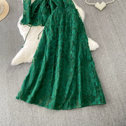 Embroidery Mesh 2 Pieces Set Women Hollow Out Sashes Shirt Tops + Elastic Waist A-Line Long Skirts Suit Autumn Ladies Outfit