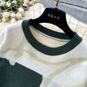 Casual Knitted Sets Ladies O Neck Loose Multicolor Tops+Basic Long Pants American Style High Quality Sweater Suits