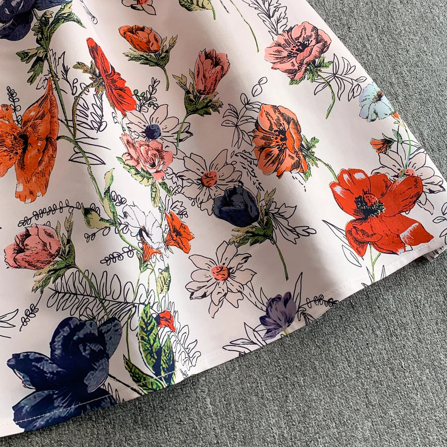Fashion Elegant Print Sleeveless Dress Women 2026 Summer New Slim Waist Gown Ball Big Swing Robe Fresh Temperament Vestidos