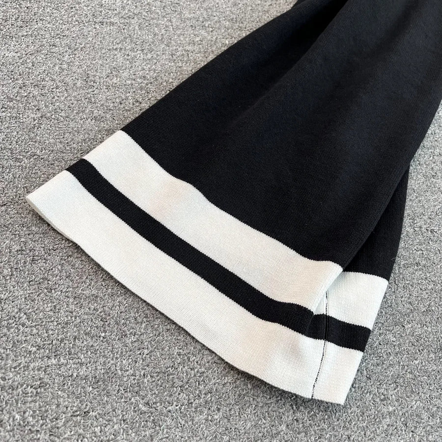 Pant Set Women Two Piece Sets Matching Sets Sleeveless Knitted Slim Fit Tops Wide Leg Long Pants High Elastic Waist Casual