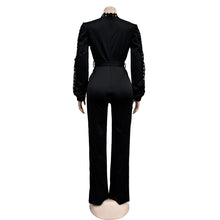 Elegant Hollow Out Turtleneck Long Sleeve Slim Fit Jumpsuit with Belt High Quality