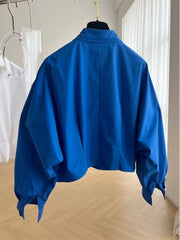 High Quality Long Sleeve Loose Vintage Plain Short Shirt