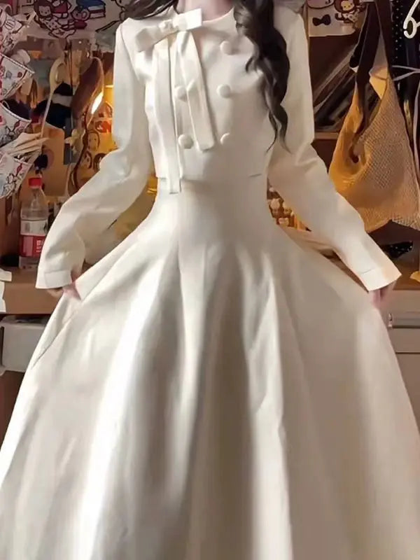 French senior princess style wear suit women's autumn design feeling bow jacket waist and thin skirt