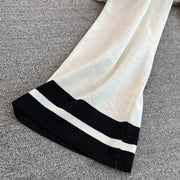 Pant Set Women Two Piece Sets Matching Sets Sleeveless Knitted Slim Fit Tops Wide Leg Long Pants High Elastic Waist Casual