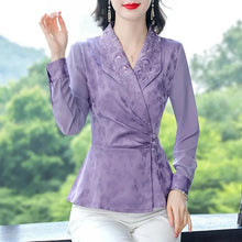 Elegant blouses with long sleeve pearls and high quality embroidery