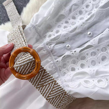 High Quality Sleeveless Stand Collar Hollow Out Belt Water Soluble Embroidery Embroidery Long Elegant Dress