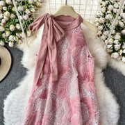 Elegant and beautiful women's dress in a vibrant color with heavy embroidered lace and high-quality sparkling sequins.