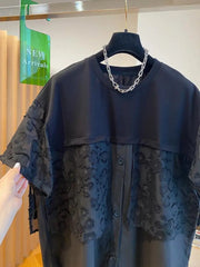 High Quality Loose Black Short Sleeve Shirts