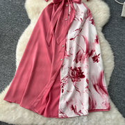 Chic Single Breasted Spliced Elegant Korean Fashion Fairy Sexy High Waist Vestidos Summer High Street Women Vacation