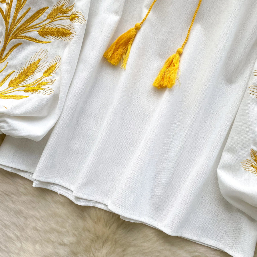 Retro Ethnic Heavy Embroidery Belted round Ne Lantern Sve irt Women Loose Casual Top Faionable Base irt