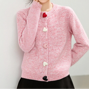 Elegant round neck long sleeve office knitted sweater high quality
