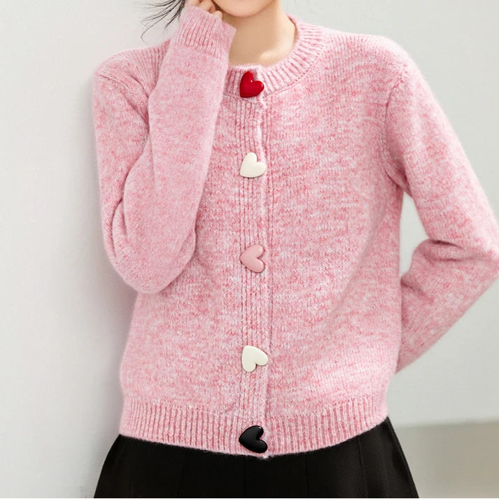 Elegant round neck long sleeve office knitted sweater high quality