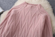 2 Piece Sets Knitted Tops Knitted Suit Wide Leg Pants High Quality