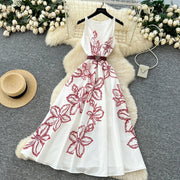 Chic vintage print sleeveless Elegant Fairy spring  Women Sundress women clothing A-line dress