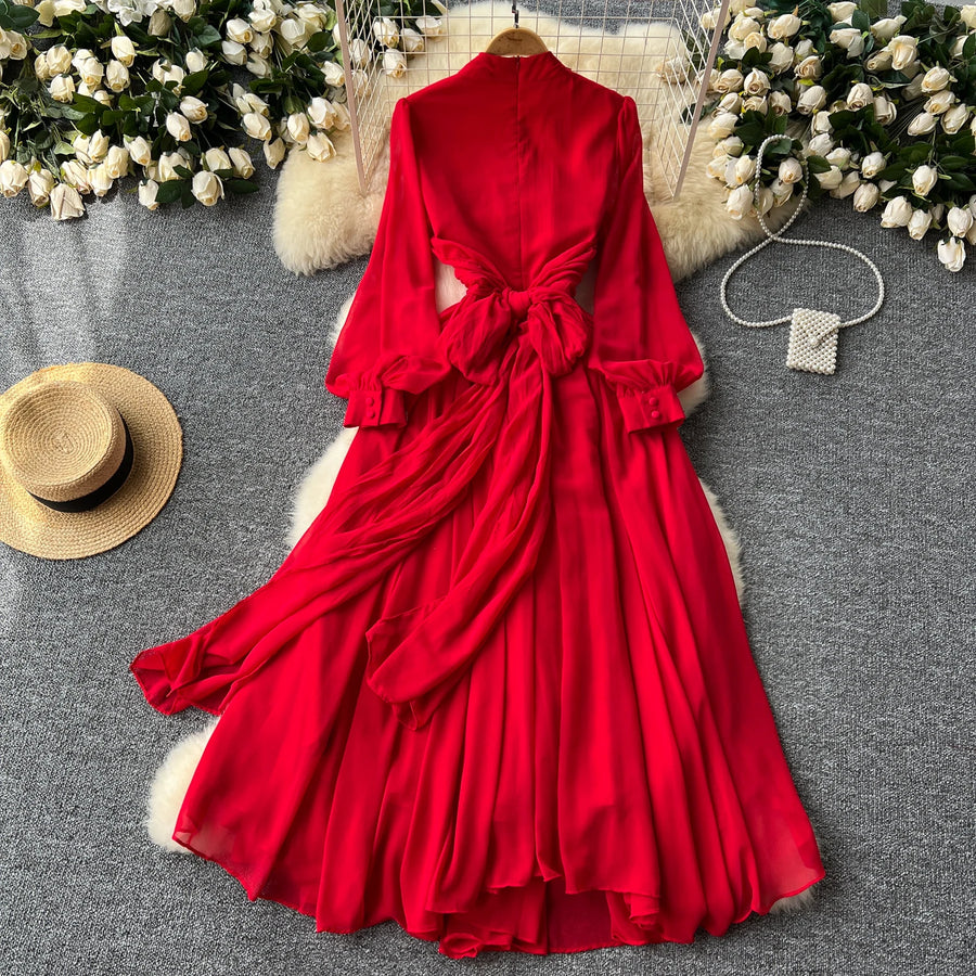 HIGH QUALITY Summer Retro Print Round Neck Flare Sleeve Elegant Pleate ETERNA HIGH QUALITY Summer Retro Print Round Neck Flare Sleeve Elegant Pleate ETERNA