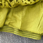 Skirt Sets Women Clothing Temperament Two Piece Set Patchwork Lace Blouses High Waist Hollow Out Long Skirts Suit Summer Outfits