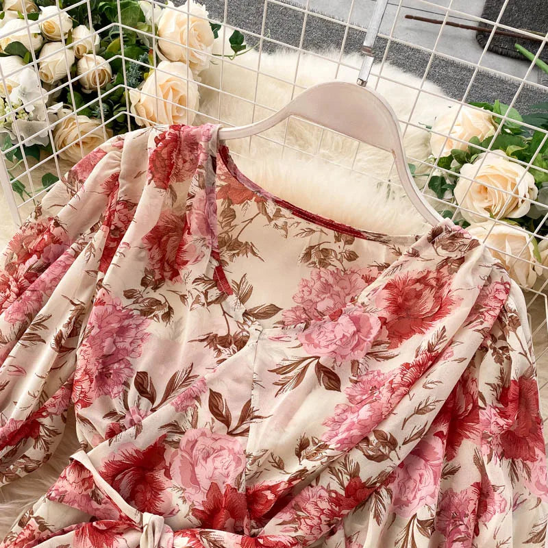 Sexy Two Pieces Sets Chic Bandage chiffon Shirt Top with sweet High Waist mermaid Skirt Beach Vacation Sets