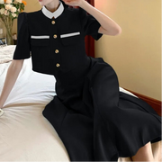 Two Piece Sets Womens Outifits Puff Sleeve Korean Fashion Elegant Summer Sweet Crop Top High Waist  A-Line Long Skirt Office