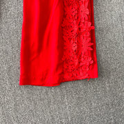 Women Lace Patchwork Pants Set Single Breasted Long Sleeved Shirt Elastic Waisted Trousers Suit Summer Female 2 pieces Sets