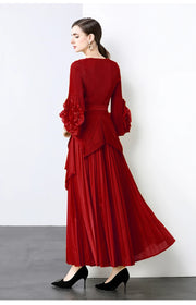 Miyake Spring Women's Clothing French Light Luxury Temperament Elegant Pleated Clothes Two-piece Set  Irregular Skirt 2025