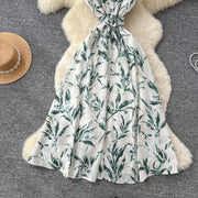Dress Women Long Dresses High Waist Vestidos Polo Collar Short Sleeve Elegant Splice Y2k Streetwear Work Party Night Print