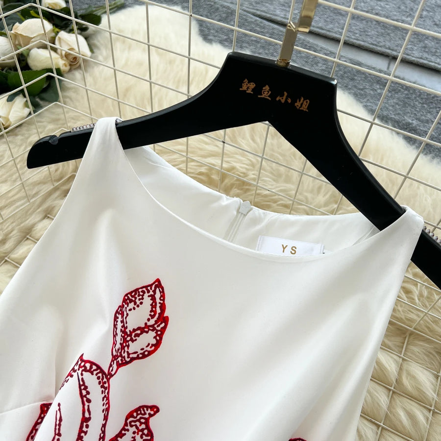 Chic vintage print sleeveless Elegant Fairy spring  Women Sundress women clothing A-line dress
