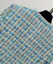 New Women Autumn Elegant French Style O-Neck Tweed Jacket Plaid Single Breasted Slim Fit Short Top Party Banquet Coat Outerwear