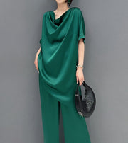 High Quality Solid Color Elegant 2 Piece Long Set