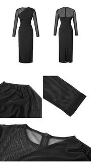 Women's French Sexy Midi Dress Woman Elegant Black Purple